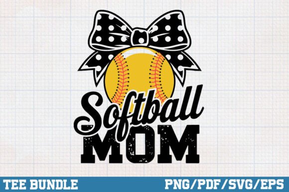Baseball Mom PNG, Polka Dot Bow SVG
