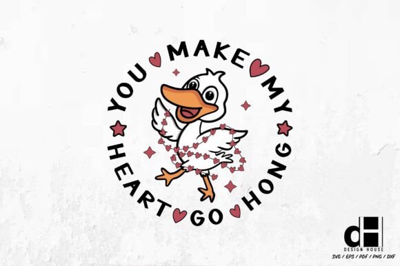 Funny Valentine Goose SVG PNG