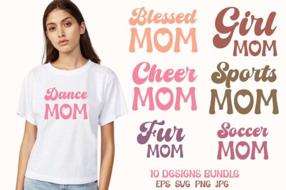 Groovy Mom SVG Bundle, Retro Mom Bundle