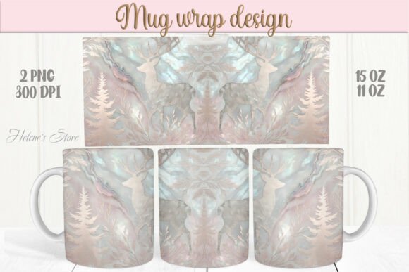 Pink Christmas Mug Wrap 11oz 15oz