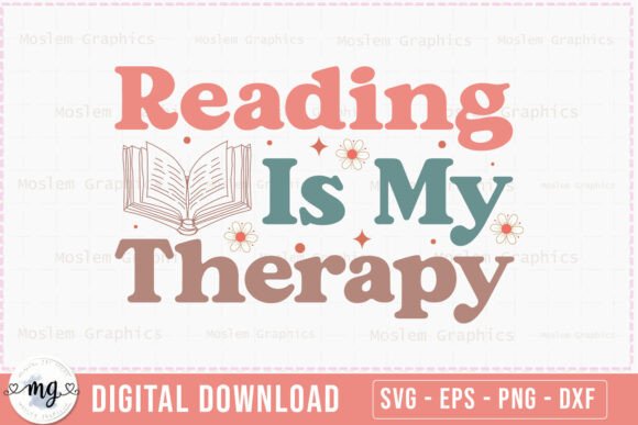 Reading is My Therapy - Retro SVG