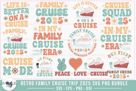 Retro Family Cruise 2025 SVG Bundle